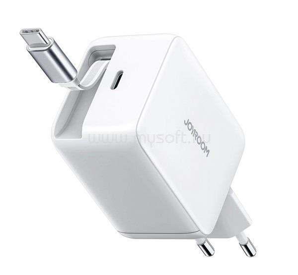 JOYROOM JOYROOM JR-TCL06 hálózati töltő Type-C aljzat 67W, gyorstöltő + fix Type-C kábel, FEHÉR