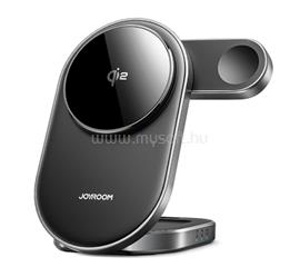 JOYROOM iPhone Duo / 18 Pro Max / 18 Pro JOYROOM JR-W17 asztali töltőállvány 3in1 15W, Apple Watch töltő, FEKETE JOYROOM_JR-W17 small