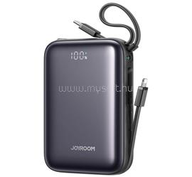 JOYROOM JOYROOM Mini vésztöltő Type-C aljzat 20000mAh, LED kijelző + fix Type-C/lightning kábel, FEKETE JOYROOM_JR-PBF29-BLK small