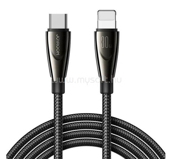JOYROOM iPhone 14 Plus / 14 Pro Max / 14 Pro JOYROOM PIONEER adatkábel Type-C - lightning, 120cm, FEKETE