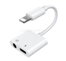 JOYROOM iPhone 14 Plus S-Y104 audió adapter és töltőkábel elosztó, lightning+3.5mm jack aljzat - lightning, FEHÉR JOYROOM_S-Y104 small