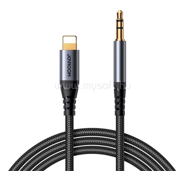 JOYROOM iPhone 14 Plus / 14 Pro Max / 14 Pro JOYROOM SY-A06 audió kábel 3.5mm jack - lightning, 120cm, FEKETE