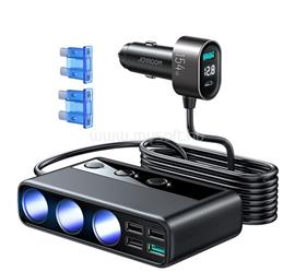 JOYROOM JOYROOM szivargyújtó adapter 3 szivargyújtó+5 USB+Type-C aljzat, LED jelzés, FEKETE JOYROOM_JR-CL06 small