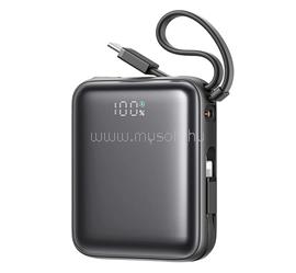 JOYROOM JOYROOM vésztöltő Type-C aljzat 10000mAh, LED kijelző + fix Type-C/lightning kábel, FEKETE JOYROOM_JR-PBF27_B small
