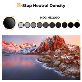 K AND F CONCEPT K&F Concept C Series Ultra-thin, VARIO ND 2-2000 változtatható szürkeszűrő, 62mm KF-01-2443 small