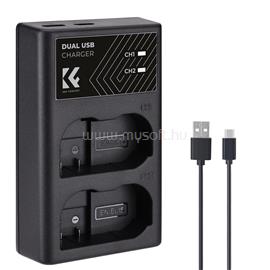 K AND F CONCEPT K&F Concept hordozható dupla MH-25 akkumulátor töltő, USB-C, 2db EN-EL15 akkumulátorhoz KF-28-0006 small