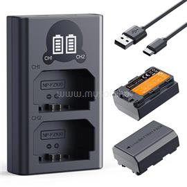 K AND F CONCEPT K&F Concept hordozható dupla USB-C akkumulátor NP-FZ100 töltő + 2db NP-FZ100 akkumulátor 2600mAh KF-28-0097 small