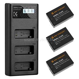 K AND F CONCEPT K&F Concept hordozható tripla USB-C akkumulátor LC-E17 töltő, LCD + 3db LP-E17 akkumulátor 1250mAh KF-28-0052 small