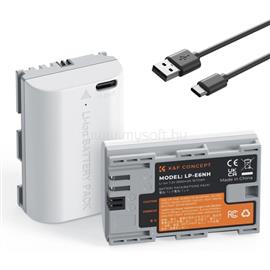 K AND F CONCEPT K&F Concept LP-E6NH akkumulátor, 2db, 2250mAh, USB-C csatlakozóval KF-28-0033S1 small