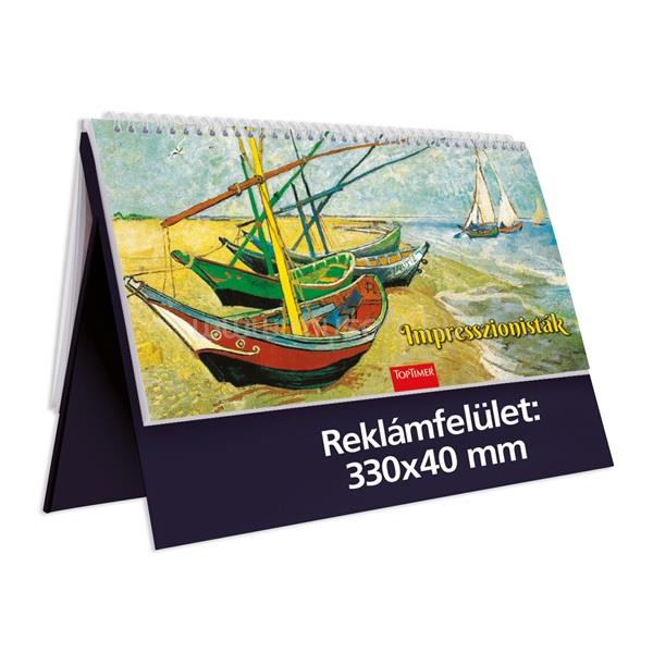 KALENDART 2023-as T054 impresszion álló kék asztali naptár
