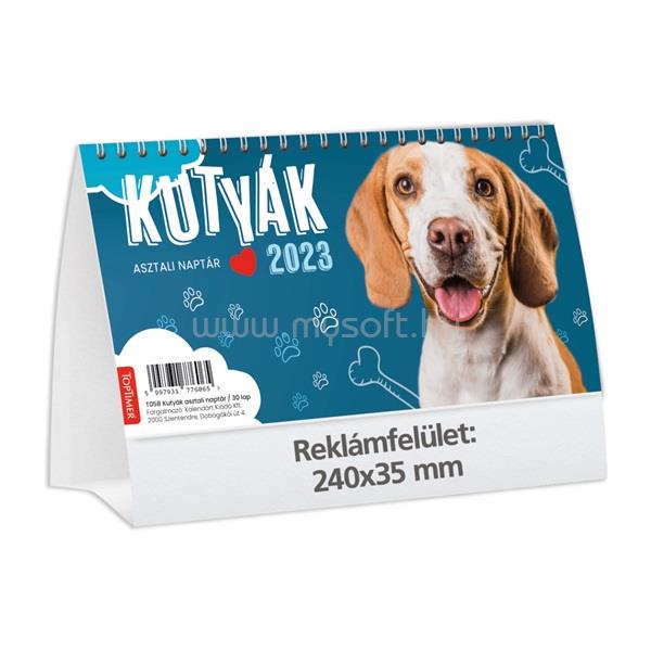 KALENDART 2023-as T058 kutyák álló asztali naptár