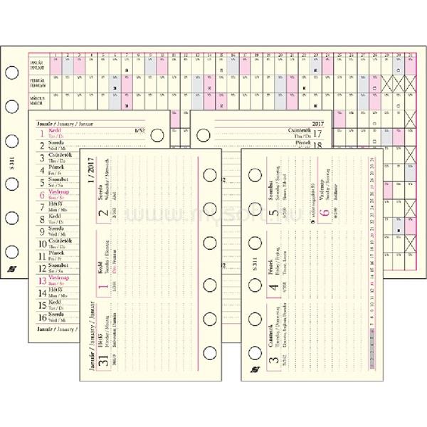 KALENDART Saturnus S311 heti beosztású gyűrűs betétlap csomag
