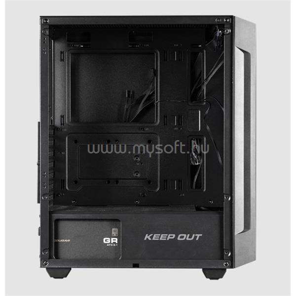 KEEP OUT Számítógépház - XC-200 MESH (fekete, ablakos, 3x12cm RGB venti, ATX, 2xUSB2.0, 1xUSB3.0)