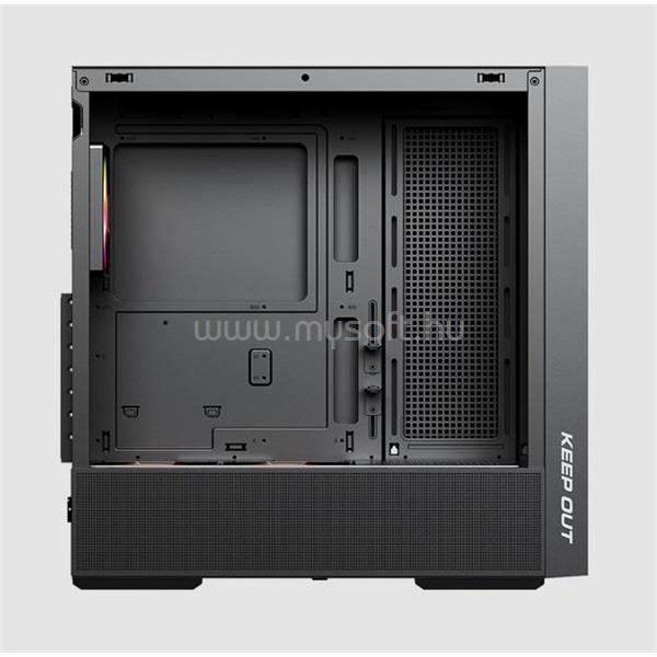 KEEP OUT Számítógépház - XC-805 MESH (fekete, ablakos, 6x12cm ARGB venti, microATX, 2xUSB2.0, 2xUSB3.0)