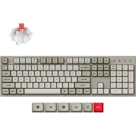 KEYCHRON C2 Pro 8K Super Red mechanikus USB-C vezetékes billentyűzet (magyar, szürke)