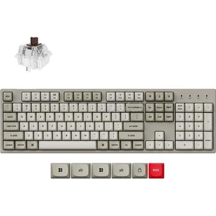 KEYCHRON C2 Pro 8K Super Brown mechanikus USB-C vezetékes billentyűzet (magyar, szürke)