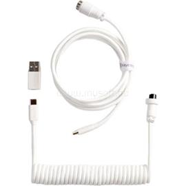 KEYCHRON Coiled Aviator 8K USB-C -> 5-Pin (GX12) M/F adatkábel 1.7m fehér +A-C típusú adapter CAB-48 small