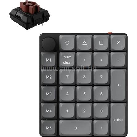 KEYCHRON K0 Max Milk POM Brown switch mechanikus Bluetooth / vezeték nélküli numerikus billentyűzet (fekete)