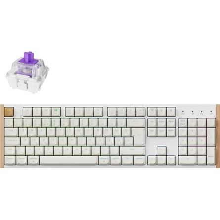 KEYCHRON K10 HE Gateron double-rail magnetic nebula mechanikus Bluetooth / vezeték nélküli billentyűzet (magyar, fehér)