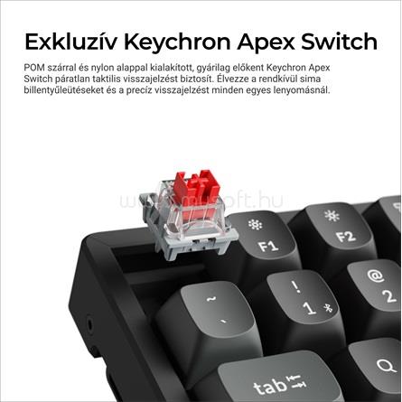 KEYCHRON K10 Ultra 8K Bluetooth / vezeték nélküli magyar Apex Brown mechanikus billentyűzet fekete