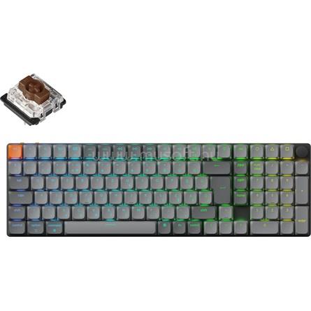 KEYCHRON K17 Max Gateron low-profile mechanikus Brown switch Bluetooth / vezeték nélküli billentyűzet (magyar, fekete)