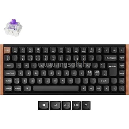 KEYCHRON K2 HE Bluetooth / vezeték nélküli / USB magyar gaming Gateron double-rail magnetic mechanikus billentyűzet feke