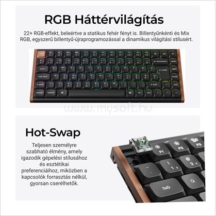 KEYCHRON K3 HE Bluetooth / vezeték nélküli magyar Ultra-fast Lime Magnetic mechanikus billentyűzet fekete