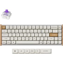 KEYCHRON K6 HE mechanikus Gateron double-rail magnetic nebula Bluetooth / vezeték nélküli billentyűzet (magyar, fehér-rózsa) K6H-Q1Z-HU small