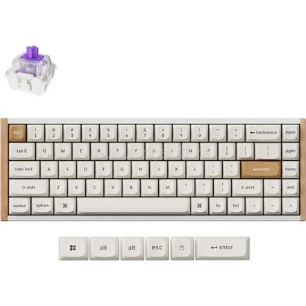 KEYCHRON K6 HE mechanikus Gateron double-rail magnetic nebula Bluetooth / vezeték nélküli billentyűzet (magyar, fehér-rózsa)