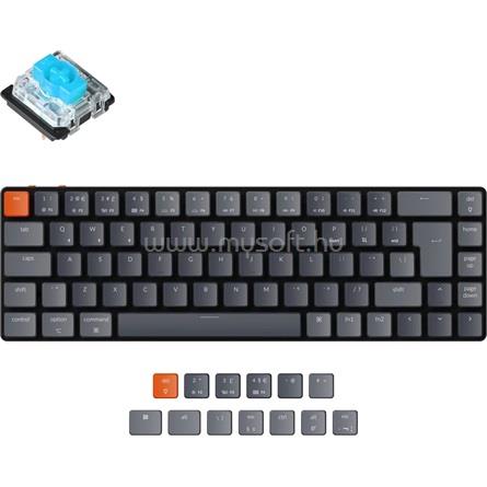 KEYCHRON K7 Gateron RGB Backlight ISO Gateron mechanikus Blue switch gamer vezeték nélküli billentyűzet angol lokalizáció (fekete)