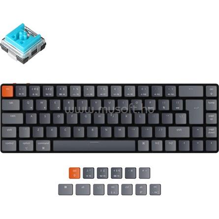 KEYCHRON K7 Gateron RGB Backlight ISO Hot-swap Gateron Optical mechanikus Blue switch gamer vezeték nélküli billentyűzet angol  lokalizáció (fekete)