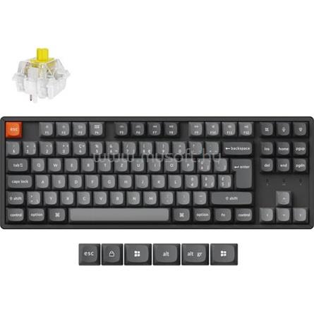 KEYCHRON K8 Max Super mechanikus Banana switch Bluetooth / vezeték nélküli billentyűzet (magyar, fekete)