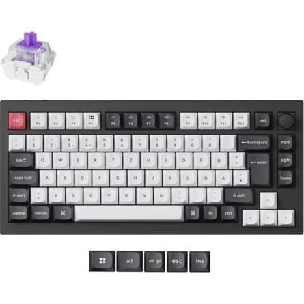 KEYCHRON Q1 HE - Hot Swappable, RGB Backlight, Knob, Magnetic Switch - ISO HU Layout - Carbon Black
