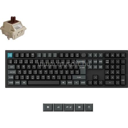 KEYCHRON Q6 Ultra 8K mechanikus Silk POM Brown Bluetooth / vezeték nélküli billentyűzet (magyar, fekete)