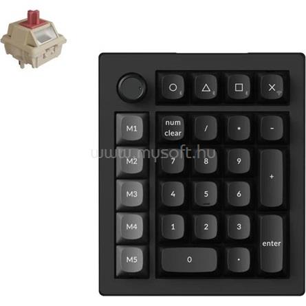 KEYCHRON V0 Ultra 8K mechanikus Silk POM Red Bluetooth / vezeték nélküli numerikus billentyűzet (fekete)
