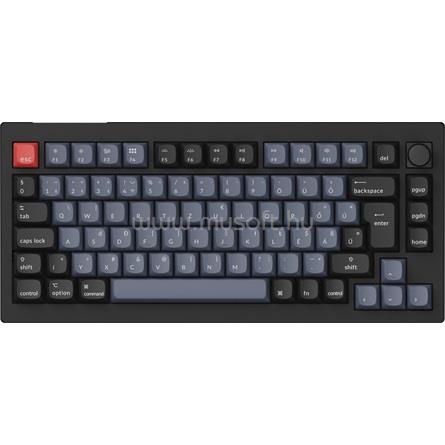 KEYCHRON V1 Max Gateron Jupiter Red mechanikus Bluetooth / vezeték nélküli billentyűzet (magyar, fekete-kék)