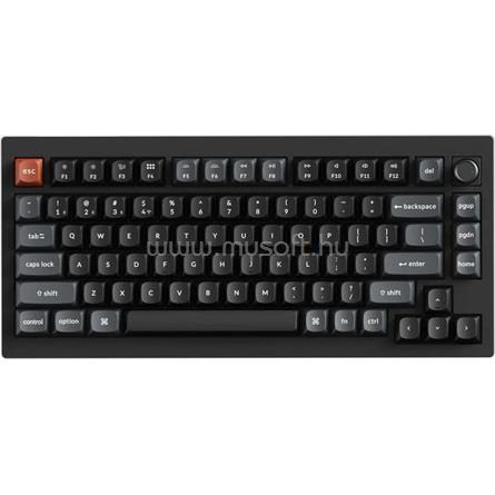 KEYCHRON V1 Ultra 8K mechanikus Silk POM Red Bluetooth / vezeték nélküli billentyűzet (magyar, fekete)