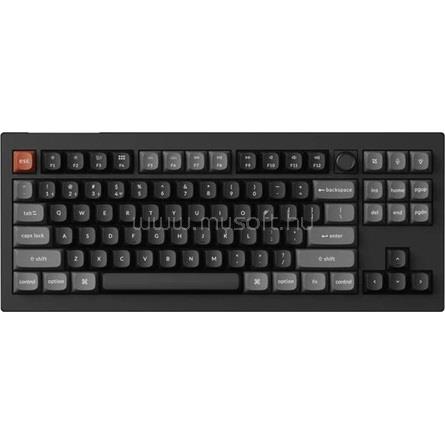 KEYCHRON V3 Ultra Bluetooth / vezeték nélküli magyar Silent Red billentyűzet fekete