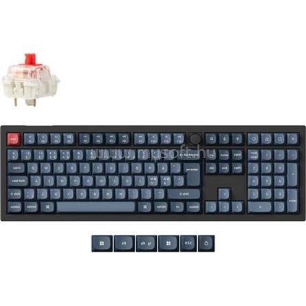 KEYCHRON V6 Max mechanikus Gateron Jupiter Red gamer Bluetooth / vezeték nélküli / USB billentyűzet (magyar, fekete-szürke)