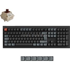 KEYCHRON V6 Ultra 8K mechanikus Silk POM Brown Bluetooth / vezeték nélküli billentyűzet (magyar, fekete) V6U-D3Z-HU small