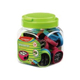 KEYROAD Hegyező 2 lyukú 24 db/display Rubber vegyes színek KEYROAD_38401 small