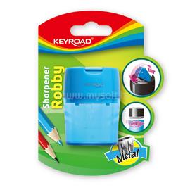 KEYROAD Hegyező 2 lyukú tartályos, fedeles, fém belsővel Robby vegyes színek KEYROAD_38422 small
