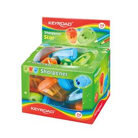 KEYROAD Hegyező 2 lyukú tartályos 24 db/display Starfish vegyes színek KEYROAD_38410 small