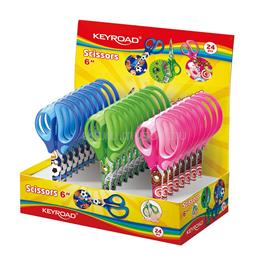 KEYROAD Olló 15 cm hegyes fejű 24 db/display Tattoo vegyes színek KEYROAD_38443 small