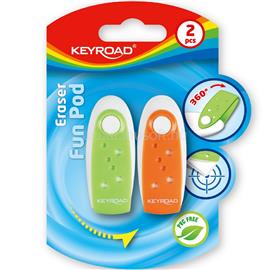 KEYROAD Radír, PVC mentes 2 db/bliszter Keyroad Fun Pod vegyes színek KEYROAD_38457 small