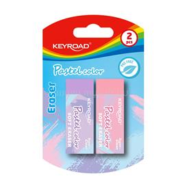 KEYROAD Radír, PVC mentes 2 db/bliszter Keyroad Pastel Color vegyes színek KEYROAD_38460 small