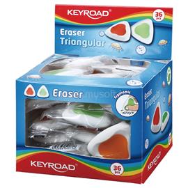 KEYROAD Radír, PVC mentes 36 db/display Triangular vegyes színek KEYROAD_38467 small