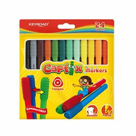 KEYROAD Rostirón, filctoll készlet összekapcsolható fejekkel 24 db/bliszter Capfix vegyes színek KEYROAD_38487 small