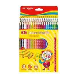 KEYROAD Színes ceruza készlet 18 cm háromszögletű 36 klf. szín KEYROAD_43647 small