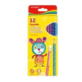 KEYROAD Színes ceruza készlet radíros, háromszögletű Erasable 12 klf. szín KEYROAD_38500 small